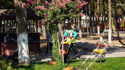 Adıyaman Belediyesi Park ve Bahçeler Müdürlüğü ekipleri, yeşil alanların korunması amacıyla