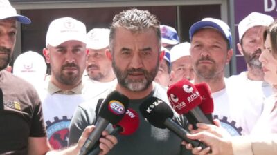 Eskişehir'de Yıldızlar SSS Holding bünyesinde faaliyet gösteren Doruk Madencilik işçileri,