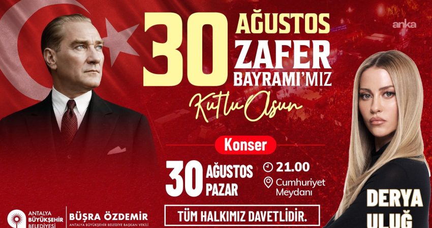Antalya’da 30 Ağustos’ta ulaşım ücretsiz olacak Antalyalılar, 30 Ağustos’ta bayramın coşkusunu Cumhuriyet Meydanı’nda hep birlikte yaşayacak.