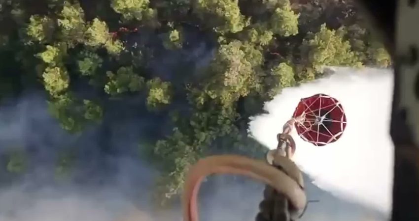 Balıkesir'in Sındırgı ilçesinde kamyonda çıkan ve yol kenarındaki ormana sıçrayan