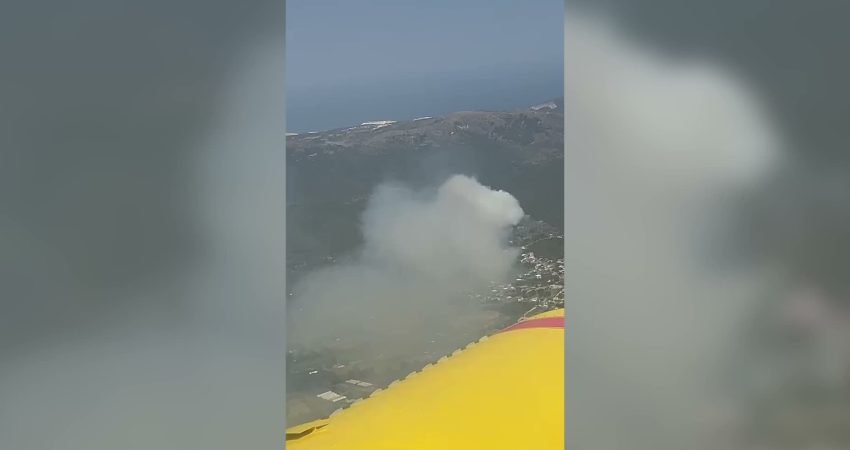 Balıkesir'in Marmara ilçesine bağlı Topağaç Mahallesi'ndeki ormanlık alanda çıkan yangına,