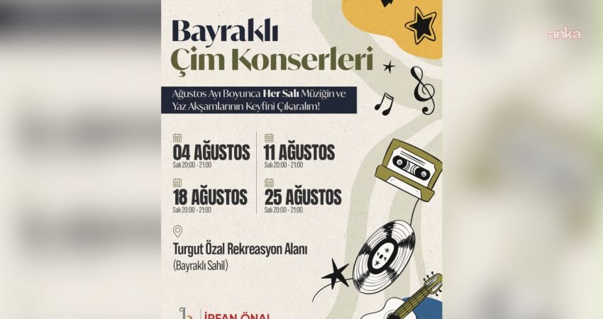Bayraklı Belediyesi Orkestrası, ağustos ayı boyunca her salı günü Bayraklı