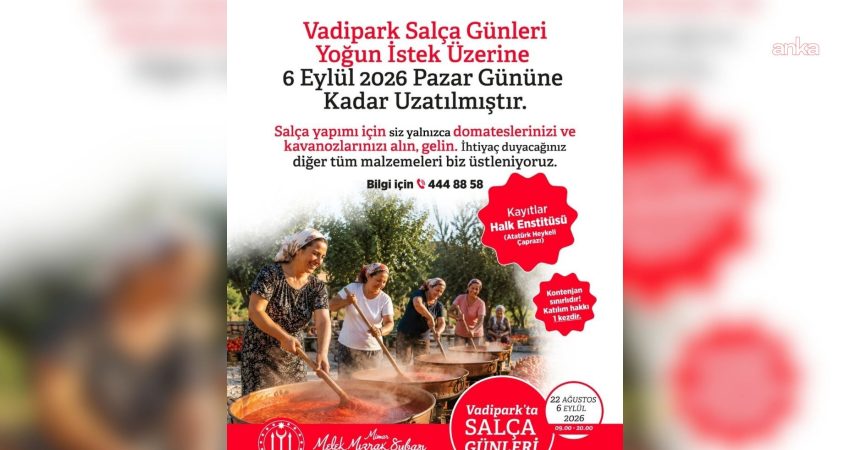 Bilecik’te salça yapım günlerine yoğun talep: Süre, 6 Eylül’e kadar uzatıldı Bilecik Belediyesi’nin Vadipark Sosyal Tesisleri’nde başlattığı salça yapım günlerine vatandaşlardan