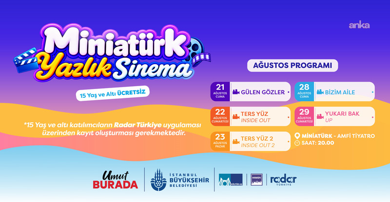 İBB Kültür AŞ bünyesindeki Miniatürk'te "açık hava sinema" gösterimleri başladı.