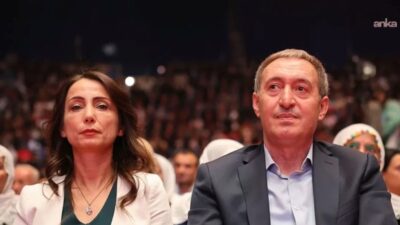 DEM Parti Eş Genel Başkanları Tülay Hatimoğulları ve Tuncer Bakırhan,