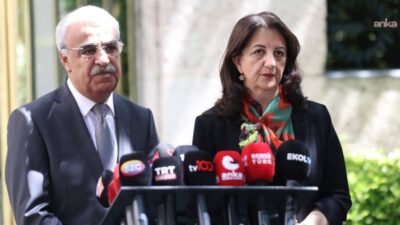 DEM Parti İmralı Heyeti üyeleri Pervin Buldan ve Mithat Sancar,
