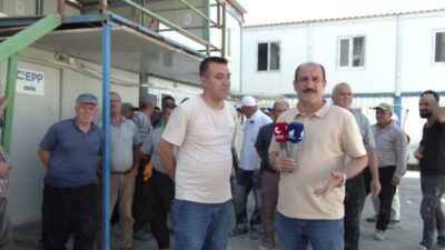 Kahramanmaraş’ın Dulkadiroğlu ilçesine bağlı Doğukent bölgesindeki deprem konutlarının yapımında çalışan