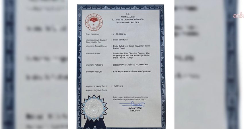 Didim Belediyesi Sokak Hayvanları Mama Üretim Tesisi'ne, İl Tarım ve