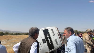 Diyarbakır’ın Lice ilçesinde minibüsün devrilmesi sonucu meydana gelen trafik kazasında