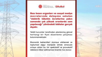 İletişim Başkanlığı Dezenformasyonla Mücadele Merkezi, "'Elektrik tüketim ücretlerine yakın zamanda