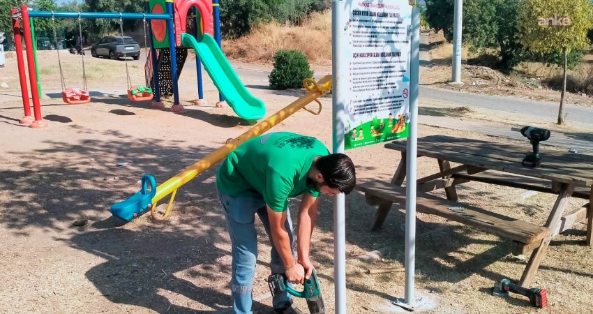 Efeler Belediyesi Park ve Bahçeler Müdürlüğü ekipleri, çocukların yoğun olarak