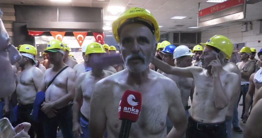 Bağımsız Maden-İş Sendikası üyesi Elazığ Eti Gümüş madencilerinin haklarını almak