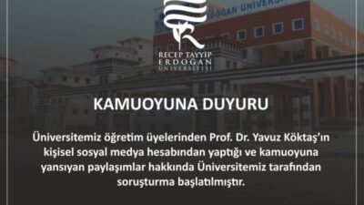 Recep Tayyip Erdoğan Üniversitesi (RTEÜ), sosyal medya hesabındaki paylaşımında Rize’deki toplumsal