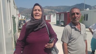 Hatay Defne ilçesinde bulunan Cengiz Topel konteyner kentte yaşayan depremzedeler