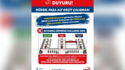 Mürselpaşa Karayolu Alt Geçidi çalışmaları kapsamında Halkapınar İstasyonu’nda 17 Ağustos’tan