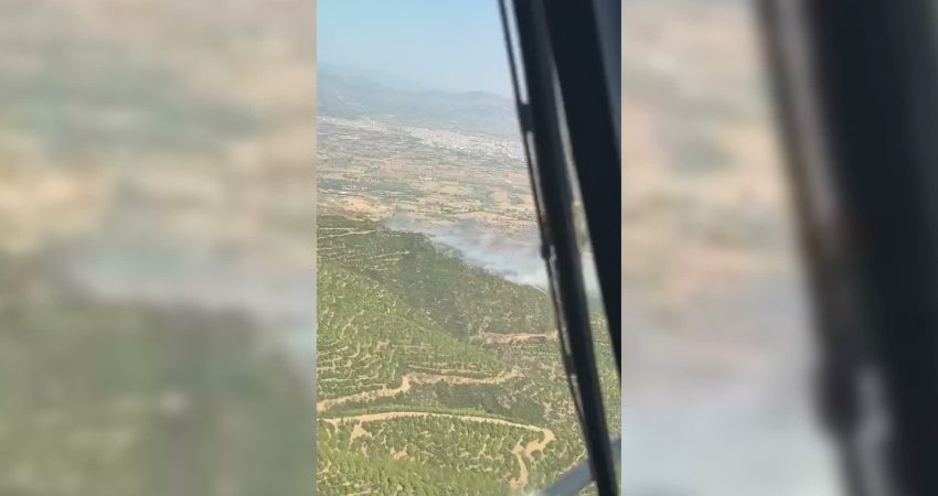 İzmir'in Ödemiş ilçesi Yeniköy Mahallesi'nde ormanlık alanda yangın çıktı. Ekiplerin