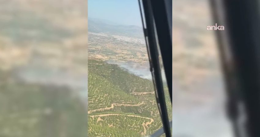 İzmir'in Ödemiş ilçesi Yeniköy Mahallesi'nde ormanlık alanda çıkan yangın, ekiplerin