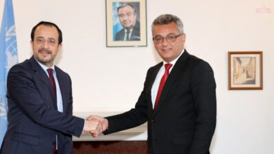 KKTC Cumhurbaşkanı Tufan Erhürman ile GKRY Lideri Nikos Hristodulidis arasında
