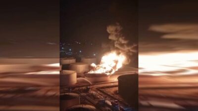 Libya'nın başkenti Trablus'un batısındaki Zaviye Petrol Rafinerisi'ne insansız hava aracıyla