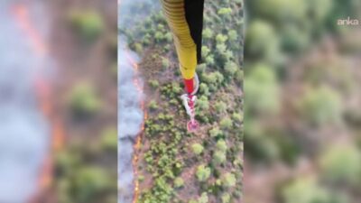 Muğla'nın Marmaris ilçesindeki Yalancı Boğaz yakınlarında çıkan yangın ormanlık alana