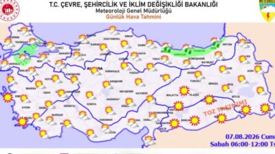 Meteoroloji Genel Müdürlüğü, Güneydoğu Anadolu’nun doğusunda beklenen toz taşınımı nedeniyle