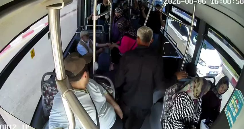 Malatya’da şehir içi sefer yapan MOTAŞ otobüsünde 82 yaşındaki bir