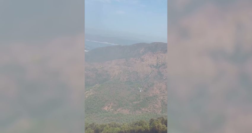 Muğla'nın Marmaris ilçesindeki Yalancı Boğaz yakınlarında dün ormanlık alanda çıkan