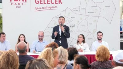 YENİ Parti İstanbul İl Kurucu Başkanı Özgür Çelik, Şişli'de açıklamalarda