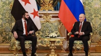 Suriye Cumhurbaşkanı Ahmed Şara ile Rusya Devlet Başkanı Vladimir Putin,