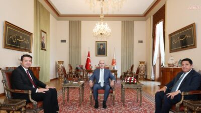 TBMM Başkanı Numan Kurtulmuş, Saadet Partisi Genel Başkanı Mahmut Arıkan’ı