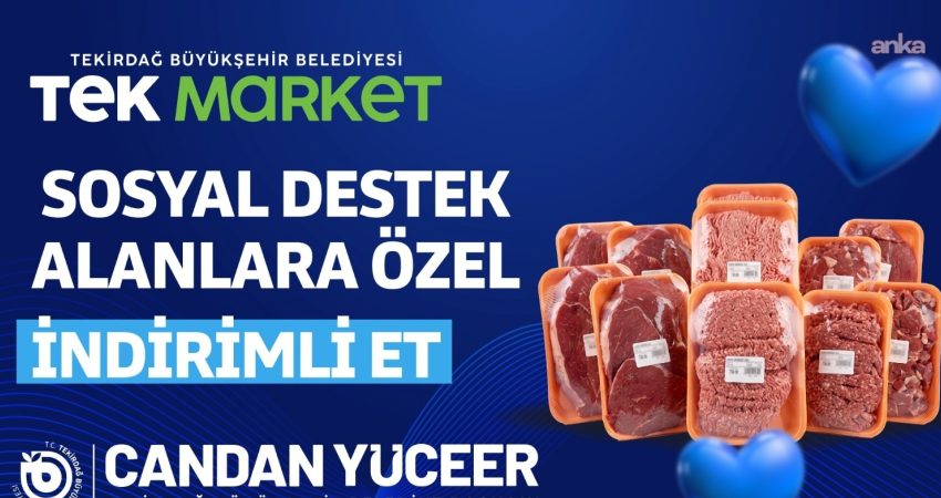 Tekirdağ Büyükşehir Belediyesi’nden sosyal destek alan vatandaşlara kırmızı ette ek indirim Tekirdağ Büyükşehir Belediyesi, halihazırda piyasanın yüzde 20-25 altında satış yapan