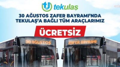 Tekirdağ Büyükşehir Belediyesi, 30 Ağustos Zafer Bayramı'nda vatandaşlara ücretsiz ulaşım