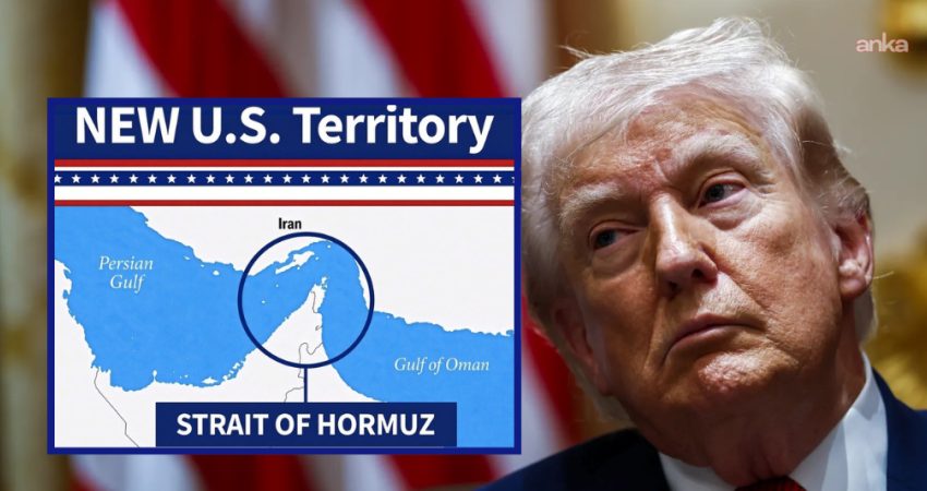 Trump, Hürmüz Boğazı’nı “Yeni ABD Toprağı” olarak gösteren harita paylaştı ABD Başkanı Donald Trump, sosyal medya platformu Truth Social’da, Hürmüz