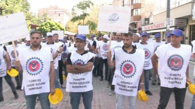 Türkiye Maden-İş Sendikası üyesi işçilerin eylemi sürüyor: Alacaklar bu hafta ödenmezse eylemleri şiddetli şekilde devam ettireceğiz Türkiye Maden İşçileri Sendikası (Türkiye Maden-İş) Orta Anadolu Şube Başkanı