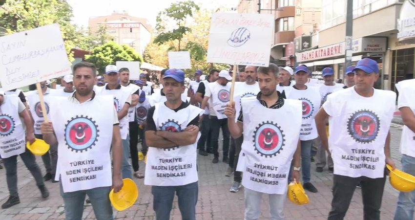 Türkiye Maden-İş Sendikası üyesi işçilerin eylemi sürüyor: Alacaklar bu hafta ödenmezse eylemleri şiddetli şekilde devam ettireceğiz Türkiye Maden İşçileri Sendikası (Türkiye Maden-İş) Orta Anadolu Şube Başkanı