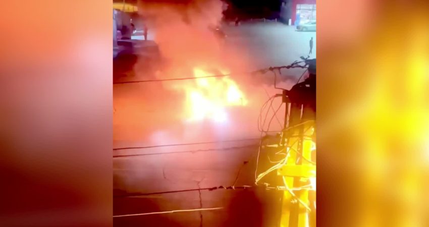 Yüksekova’da yakıt aldıktan sonra alev alan araçta bulunan baba ve