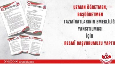 Anadolu Eğitim Sendikası, uzman öğretmen ve başöğretmenlere ödenen eğitim öğretim