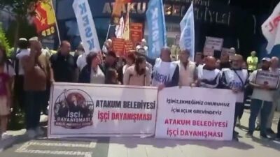 Beş aydır maaşlarını alamadıklarını belirten Atakum Belediyesi işçileri, başlattıkları açlık