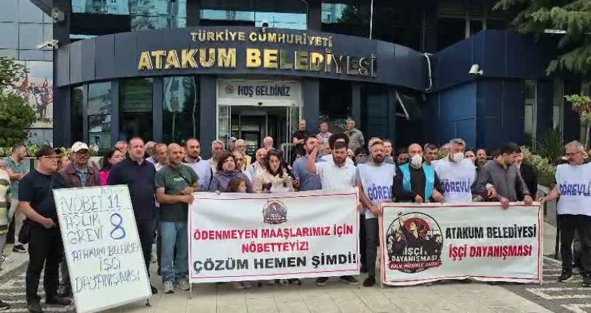 Atakum Belediyesi işçilerinin 8 gündür sürdürdükleri açlık grevi, alacaklarının bir