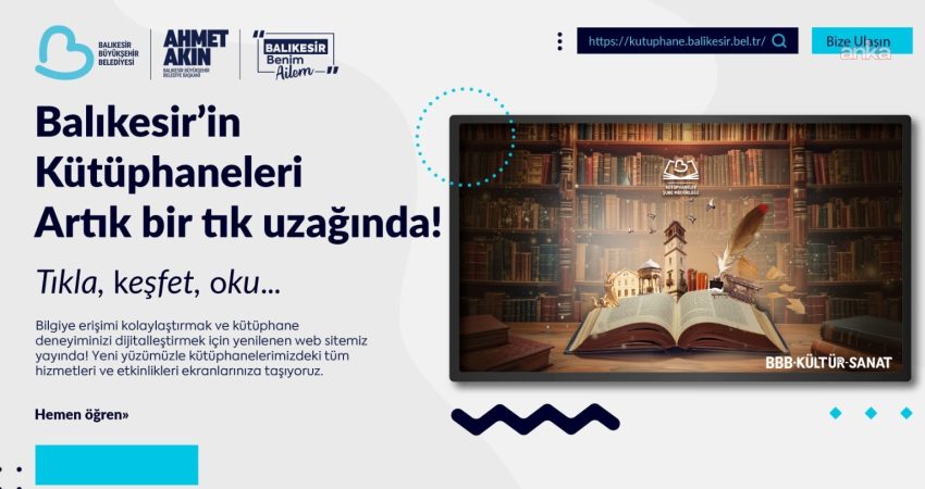 Balıkesir Büyükşehir Belediyesi, Kütüphaneler Şube Müdürlüğü bünyesindeki tüm kütüphane ve