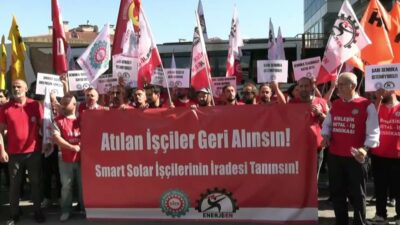 Birleşik Metal-İş ve DİSK/Enerji-Sen, Smart Solar Aliağa Fabrikası’nda 4’üncü gününe