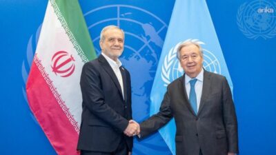 BM Genel Sekreteri António Guterres, İran Cumhurbaşkanı Mesud Pezeşkiyan ile