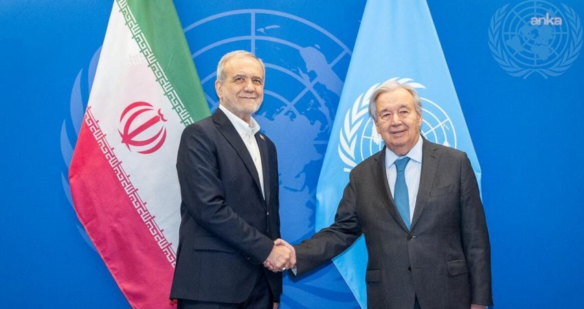 BM Genel Sekreteri Guterres’ten İran Cumhurbaşkanı Pezeşkiyan’a diyalog çağrısı BM Genel Sekreteri António Guterres, İran Cumhurbaşkanı Mesud Pezeşkiyan ile