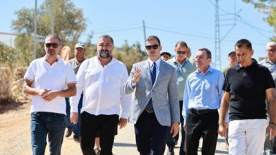 Bodrum Belediye Başkanı Tamer Mandalinci, Çamlık Mahallesi’nde devam eden yol
