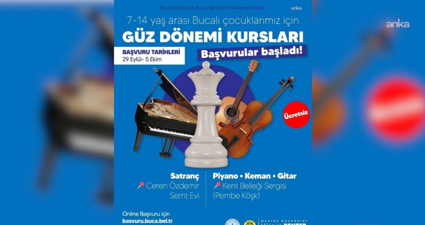 Buca Belediyesi’nin, 7-14 yaş arası çocuklar için düzenlediği ücretsiz satranç,