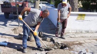 Burhaniye Belediyesi Fen İşleri Müdürlüğü ekipleri, ilçe genelinde ulaşım güvenliğinin