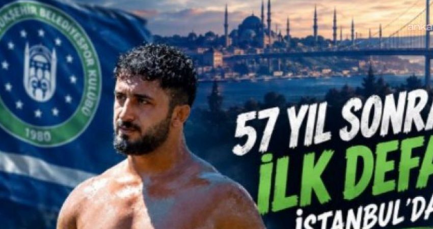 Bursa Büyükşehir Belediyespor güreşçisi Alperen Düzenci, yağlı güreşte 57 yıl