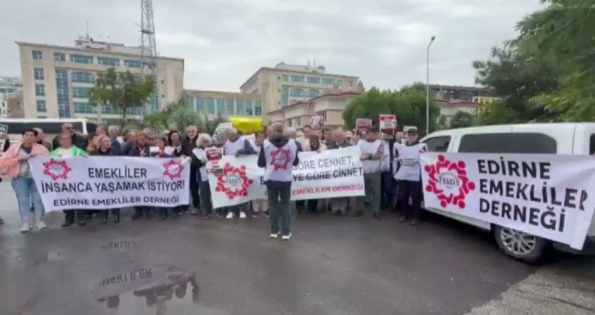 Edirne’de emeklilerden eylem: Bu ülkede gerçekler rakamlarda saklı Edirne Emekliler Derneği, Türkiye İstatistik Kurumu Edirne Bölge Müdürlüğü önünde