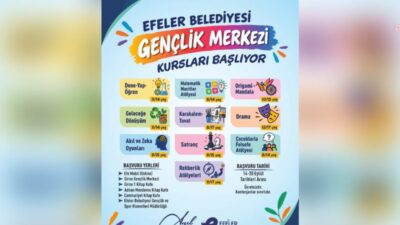 Efeler Belediyesi Gençlik Merkezi bünyesinde çocuk ve gençlere yönelik düzenlenen