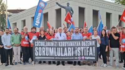 Eğitim-İş Osmaniye Şubesi üyeleri, Manisa’nın Turgutlu ilçesinde 11 öğrencinin yaralandığı